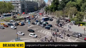 Massiivinen sähkökatkos Espanjassa ja Portugalissa